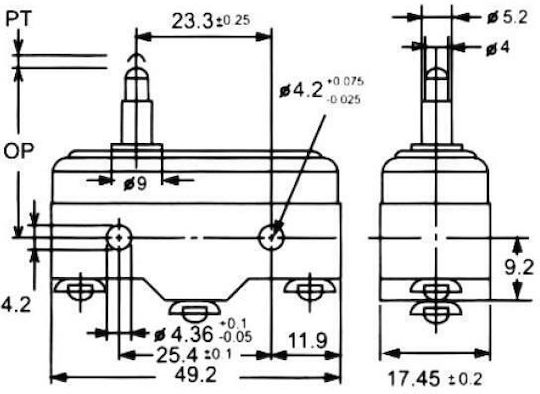 Διακόπτης Τερματικός Z-15GS-B 1τμχ
