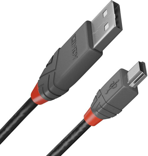 Lindy USB 2.0 Kabel Mini-USB-B-Stecker - USB-A-Stecker Schwarz 5m 36725