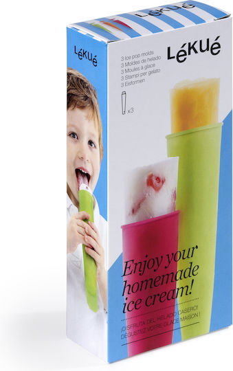 Lekue No Coating Silicone Ice Cream & Ice Lolly Baking Pan 4x20.2x4.8cm 3pcs