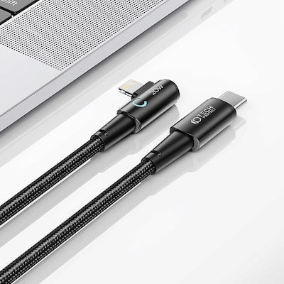 Tech-Protect Ultraboost ”L” Winkel (90°) / Geflochten USB-C zu Lightning Kabel 20W Gray 1m
