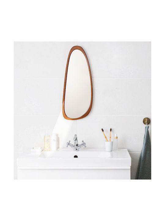 Navaris Oglindă de Perete cu Maro Ramă din Lemn 60x60cm 1buc
