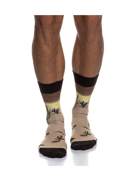 Inizio Herren Gemusterte Socken Beige 1Pack