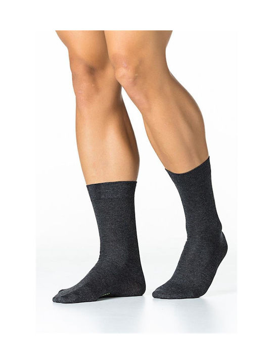 Inizio Men's Solid Color Socks Gray