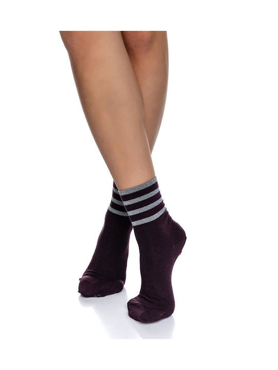 Inizio Damen Einfarbige Socken Burgundisch 1Pack