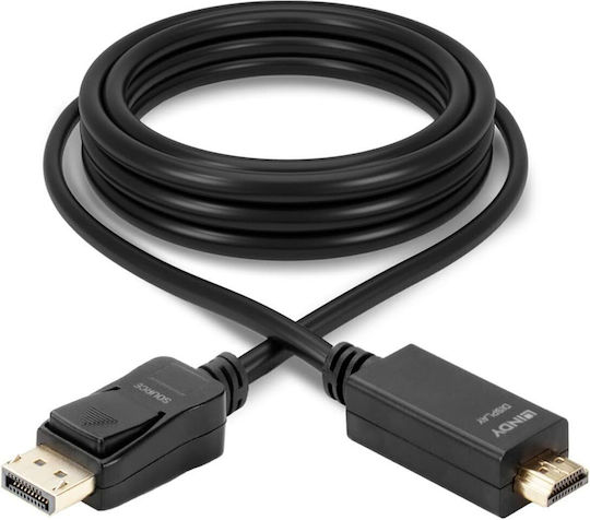 Lindy Cable DisplayPort male - HDMI male 3m Μαύρο (36923)