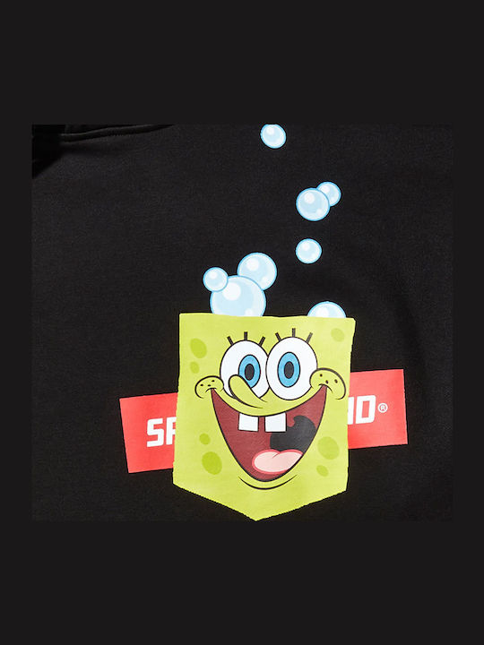 Spongebob Pocket Pal Sweatshirt with Hood Black