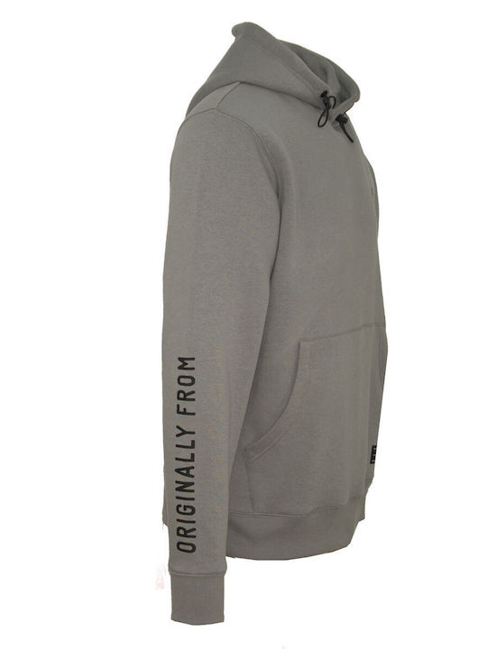 Van Hipster Men's Sweatshirt with Hood and Pockets Gray