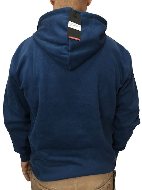 Frank Tailor Men's Sweatshirt with Hood and Pockets Navy Blue