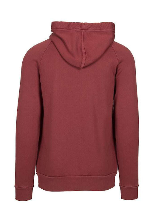 Crossley Men's Sweatshirt Jacket with Hood and Pockets Burgundy