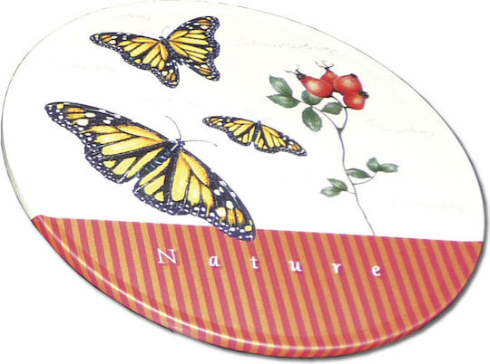 Fridolin Round Metallic Multicolour Coasters with Stand 4pcs