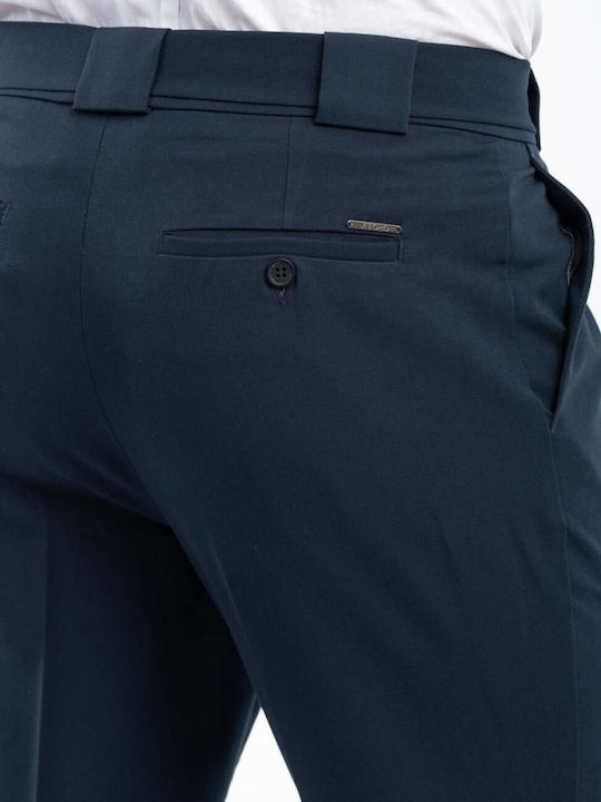 Men's Elastic Navy Blue Trousers