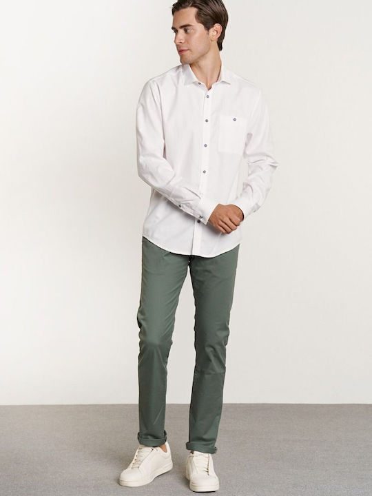 Pantaloni Chino cu Croială Normală Verde