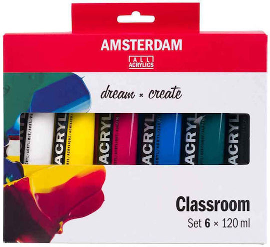 Royal Talens Amsterdam Standard Acrylic Paint Set Classroom 120ml 6Stück