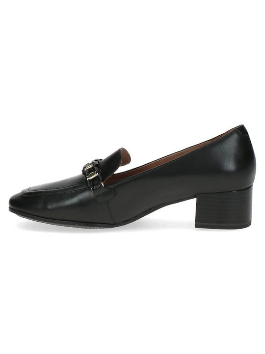 Caprice Anatomic Leather Black Low Heels