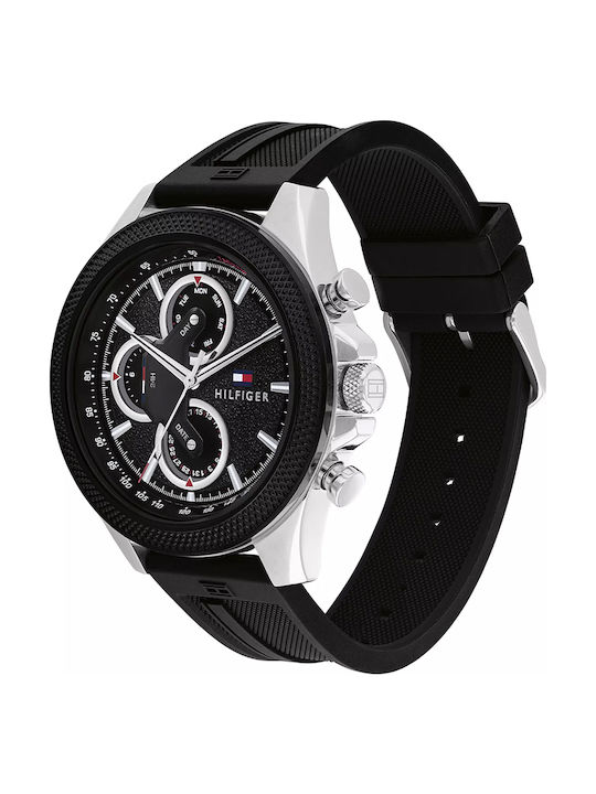 Tommy Hilfiger Clark Men's Watch 46mm Battery with Black Rubber Strap
