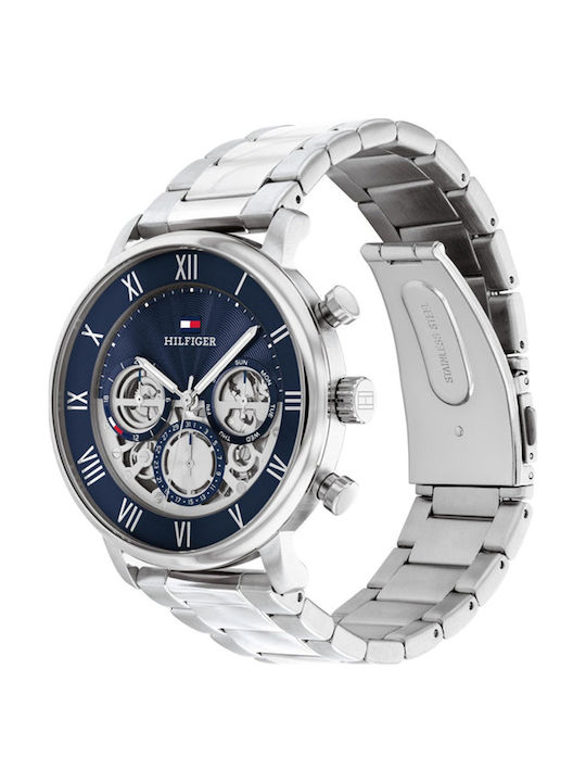 Tommy Hilfiger Legend Men's Watch 44mm Battery with Silver Metal Bracelet