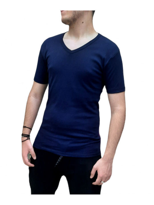 Αφοί Γιαννακόπουλοι Men's Short Sleeve Undershirt Blue