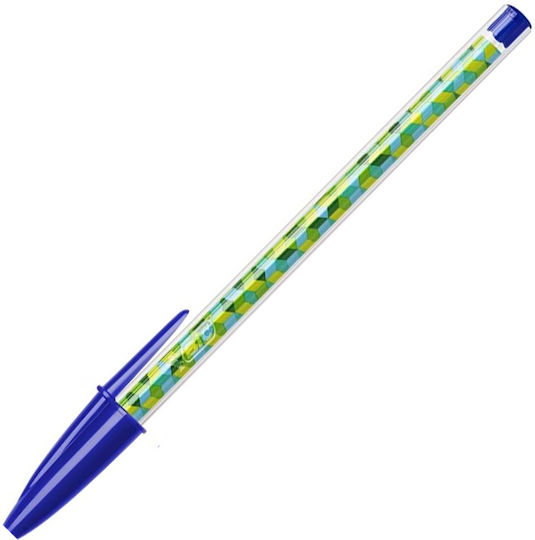 BIC Cristal Collection Medium Pen Ballpoint 1mm with Blue Ink Green/Lachanese/Yellow/Blue (Μiscellaneous Colours)
