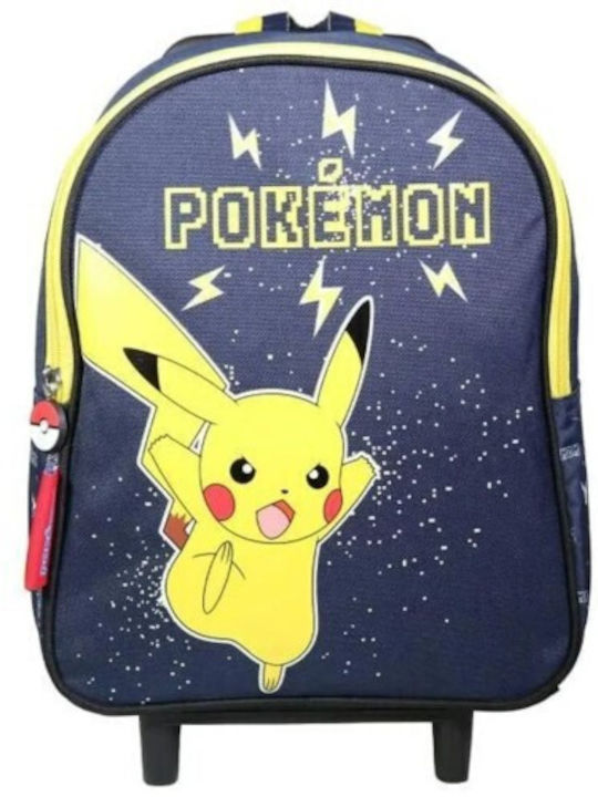 Fanatics Pokemon Pikachu Σχολική Τσάντα Τρόλεϊ Νηπιαγωγείου Μπλε