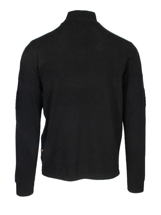 Marcus Men's Long Sleeve Sweater with Zipper Black