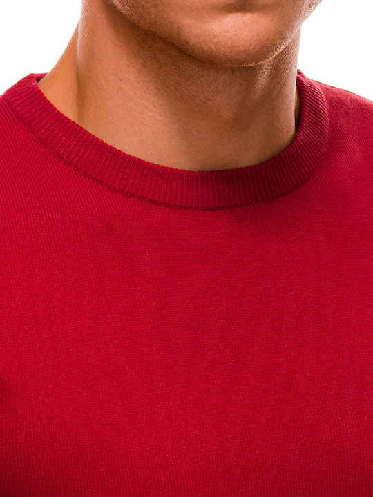 Edoti Herren Langarm-Pullover Rot