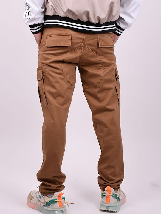 Dsplay Men's Trousers Cargo in Relaxed Fit Brown