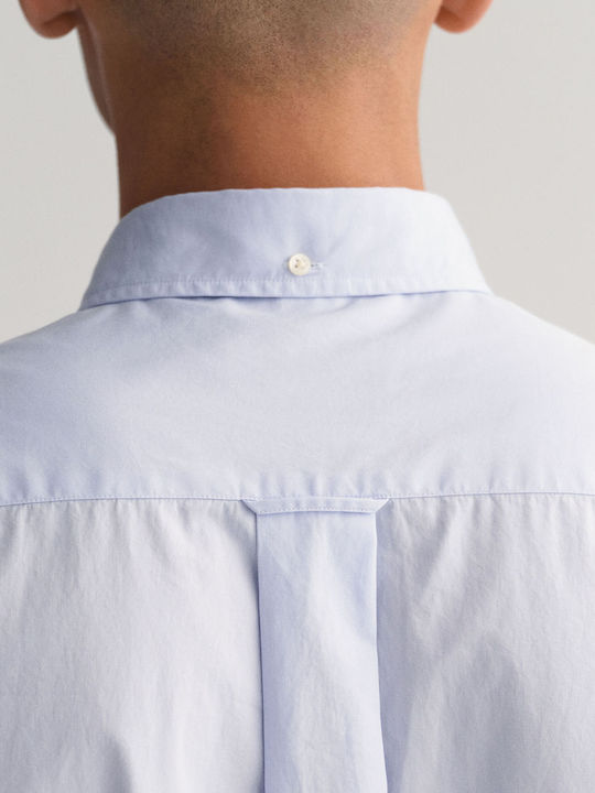 Long-sleeved Cotton Shirt Light Blue