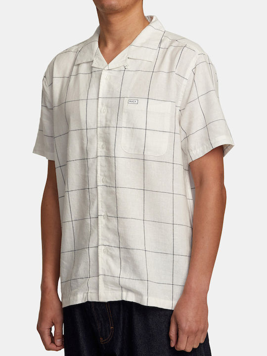 RVCA Men's Shirt Short Sleeve Beige