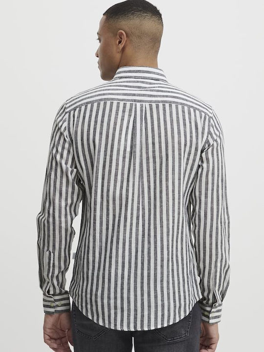 Men's Shirt Long Sleeve Linen Blue