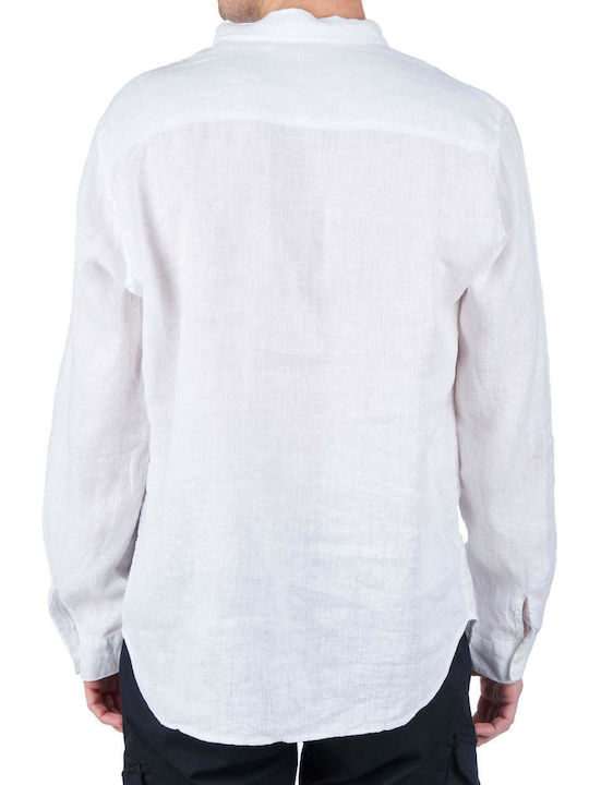 Crossley Men's Shirt Long Sleeve Linen White