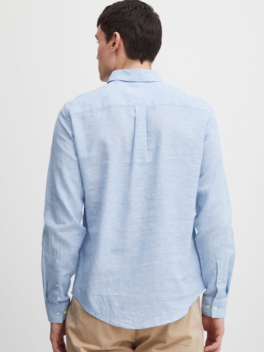 Langärmlig Leinen Hemd Blau