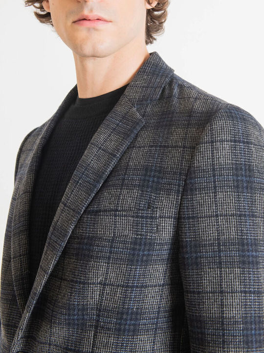 Men's Winter Suit Jacket Slim Fit Gray