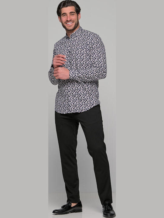 Long-sleeved Shirt Floral Black