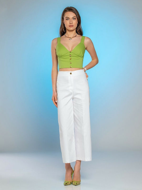 Γυναικείο Crop Top με Τιράντες Καλοκαιρινό Πράσινο