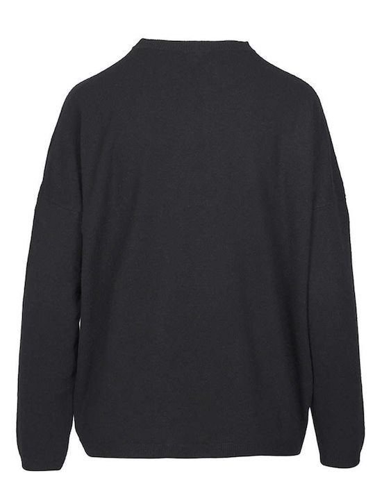 Crossley Women's Long Sleeve Sweater Woolen Black