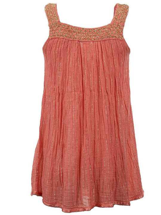 FantazyStores Women's Summer Blouse Sleeveless Orange