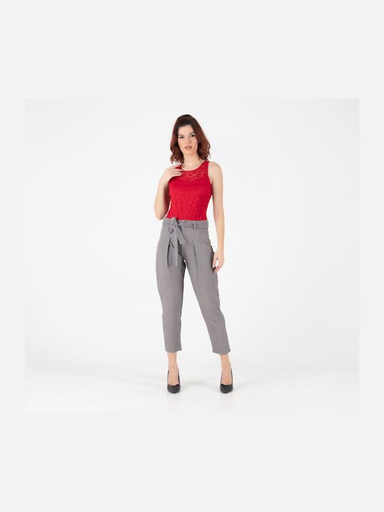 Noobass Women's Fabric Trousers Gray