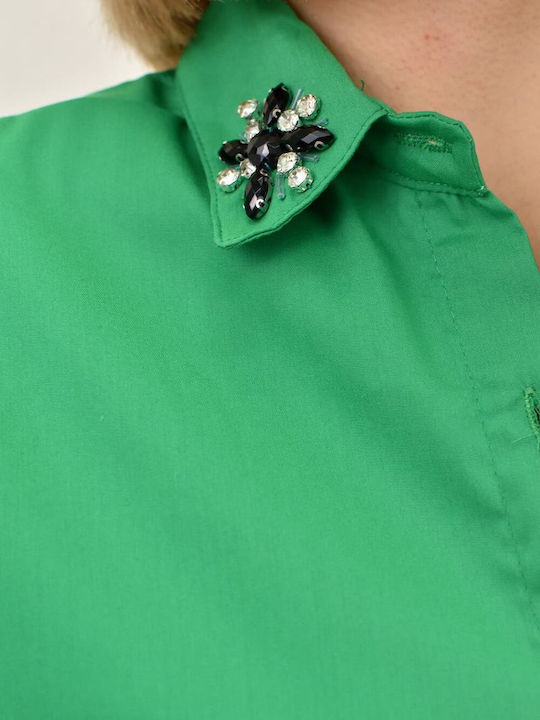 Women's Monochrome Long Sleeve Shirt Green