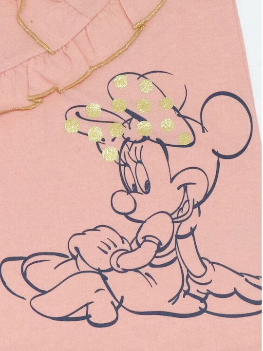 Minnie Παιδικό Φόρεμα Κοντομάνικο Ροζ