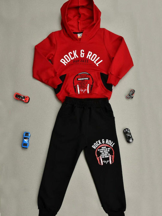 Potre Kids Sweatpants Set Red 2pcs