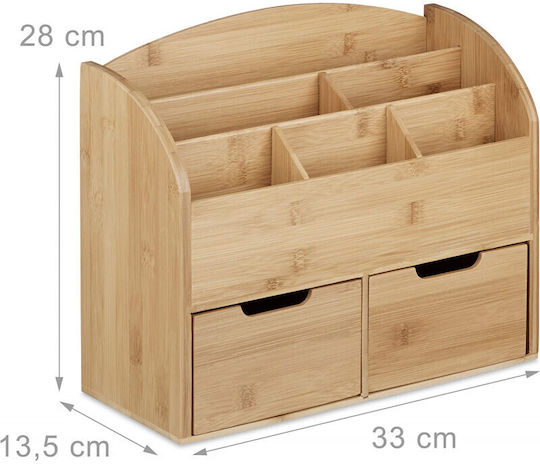 Lemnoasă Suport pentru creioane în Culoare Bej 1buc 33x13.5x28cm