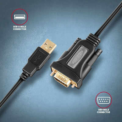 Axagon Καλώδιο USB-A σε USB-A 1.5m (ADS-1PQN)