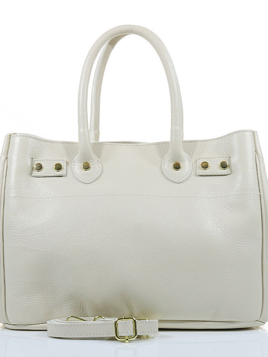 Passaggio Leather Leather Women's Bag Tote Handheld Beige