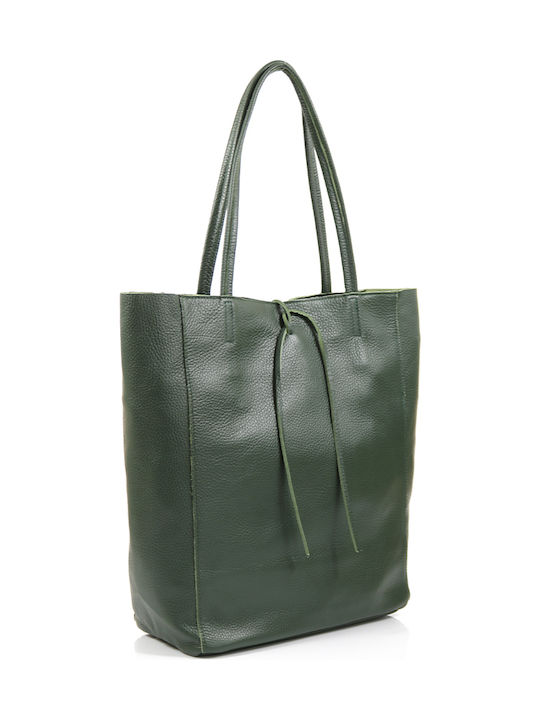 Passaggio Leather Leather Women's Bag Shopper Shoulder Green