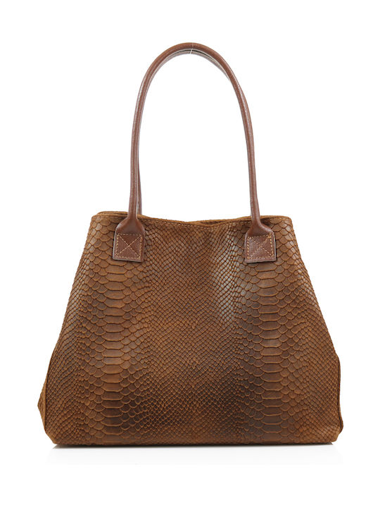 Passaggio Leather Δερμάτινη Γυναικεία Τσάντα Shopper Ώμου Ταμπά