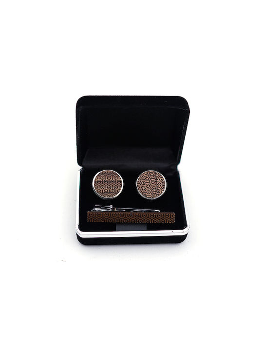 Legend Accessories Wooden Cufflinks Brown