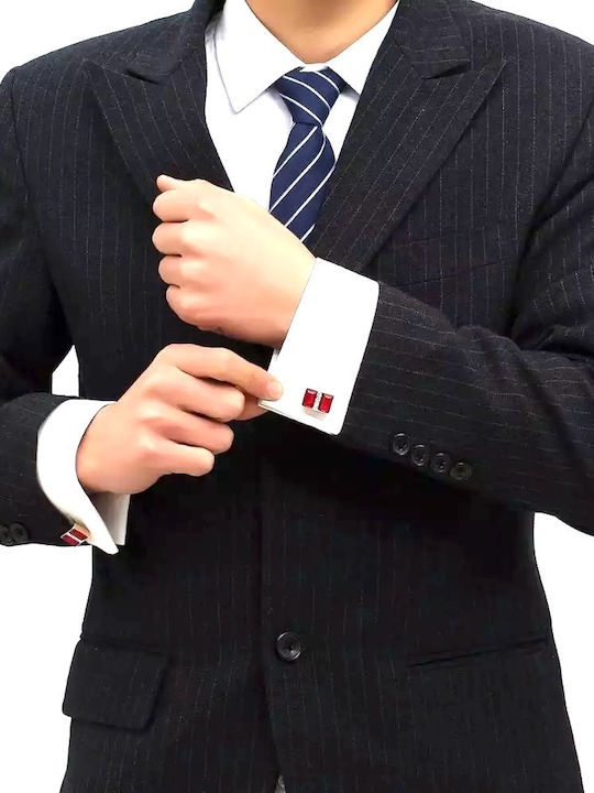 Legend Accessories Cufflinks from Silver in Red Color