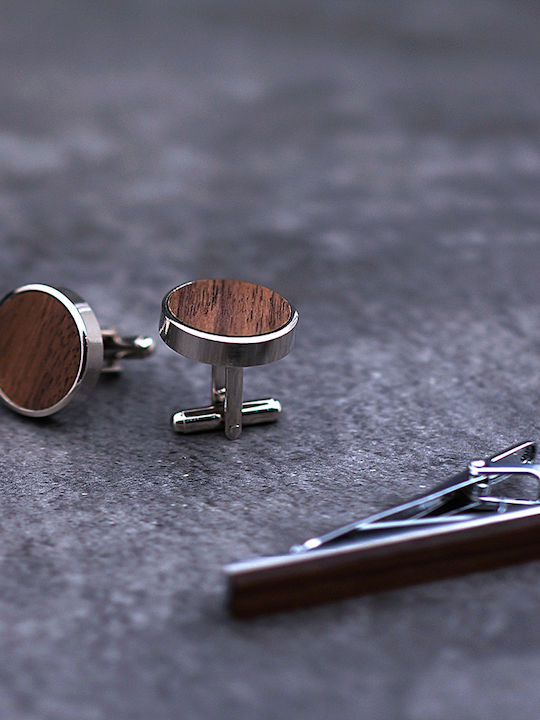 Legend Accessories Cufflinks from Wood in Brown Color