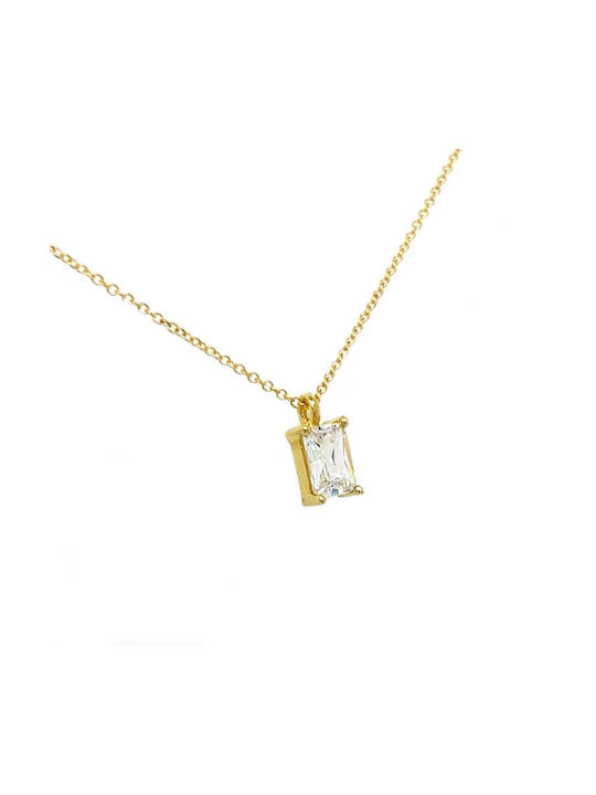 Xryseio Necklace from Gold 9 K with Zircon