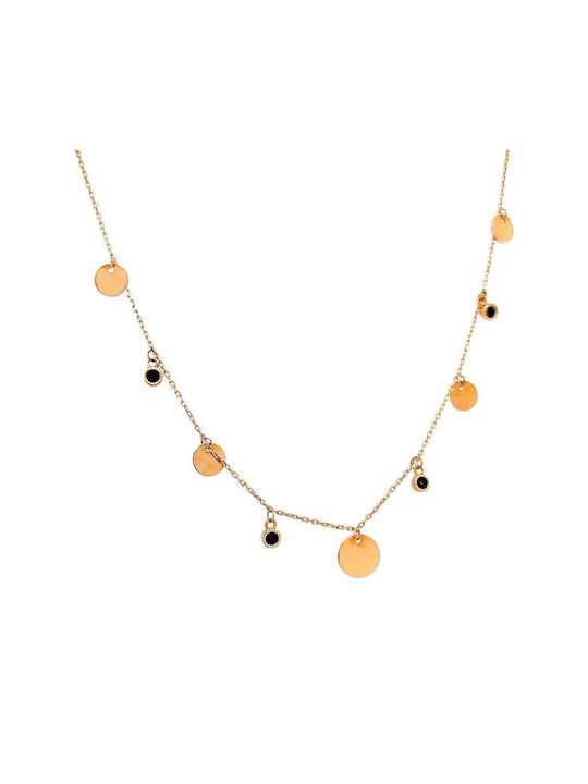 Xryseio Necklace with Pink Gold Plating with Zircon